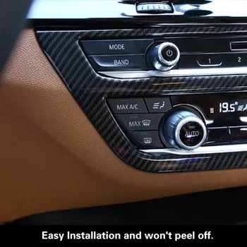 Anglies Pluošto Stiliaus Automobilių Konsolė A/C Ventiliacijos, Oro kondicionavimo Rėmo Dangtis Apdailos Lipdukai BMW 5 Serijos G30 2017-2018