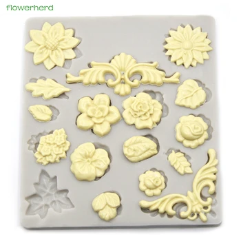 Gėlių Stumti Formos Tortas Dekoravimo Priemonės, Minkštas Pyragas Pelėsių Gėlių Silikono Formos Tortas Nėriniai Formavimo Pelėsių