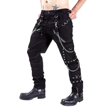 Asmenybės Atsitiktinis Kelnės Kelnės, vyriški Goth Kelnes Punk Rock Žiedu Nelaisvėje Kelnės