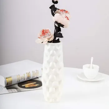 Karšto Imitacija Keramikos Rhombus Vaza Hydroponic Gėlių Jardiniere Kambarį Gėlių Konteinerių Glazūra Vaza Darbalaukio Papuošalai