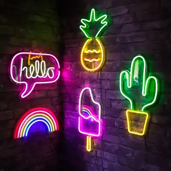 Baras Neoninės Šviesos Šalies Sienos Kabo LED Neonas Pasirašyti Kalėdos Parduotuvės Langas Menas, Sienų Dekoras Neoninės Šviesos, Spalvingą Neoninės Lempos USB Powered