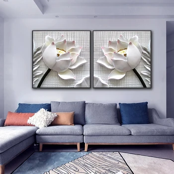 Marmuro lotus drobės tapybos Paramos stiliaus Dekoratyvinių paveikslų kambarys sienų dekoras spausdinimo vaizdą be rėmelio