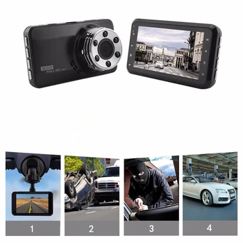 Automobilių DVR Kamera Full HD 1080P 170 Laipsnių Dashcam Vaizdo Automobiliams Naktinio Matymo G-Sensorius Brūkšnys, Kamera, Automobilio Kamera, DVR įrašymo įrenginį