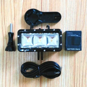 Naujas Nardymo Vandeniui LED Šviesos Nešiojamą Stentai Turėtojas GoPro Hero 5 9 7 8 Xiaomi Yi 4K Mijia Sjcam SJ6 sj8/9 EKEN H9R Fotoaparatas