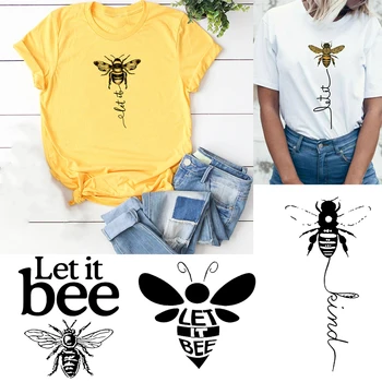 Bičių Moterys T-shirt Let it Bee Grafinis Trumpas Rankovės Marškinėliai Moteriška Camisas Mujer Ropa Estetika Derliaus Viršuje korėjos Harajuku