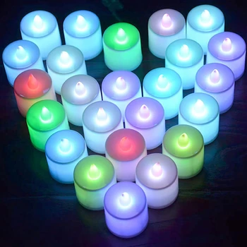 12 VNT Romantiška Žvakės LED Arbata Šviesos Flameless Mirgėjimas Šalis Su Nuotolinio Valdymo HG4944X12-HG4945X12