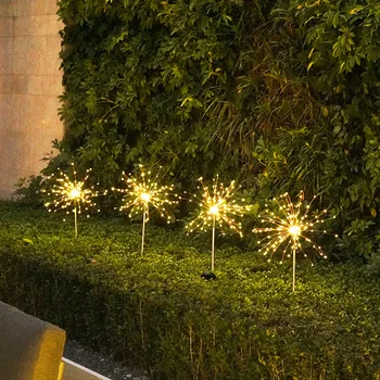 1Pcs Lauko LED Saulės Fejerverkų Šviesos 90/150 Led Vandeniui String Pasakų Žibintai Namų Sodų Gatvėje Kalėdinė Dekoracija
