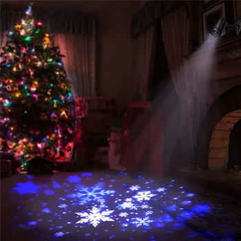 Lauke Sningant, Projekcijos, Šviesa, Su Nuotolinio Kalėdų Snaigės Lempa Už Sodo Vestuves Kraštovaizdžio Puošmena Šviesos