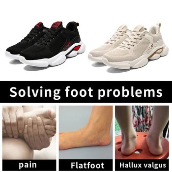 Flatfoot Orthotic Arch Paramos 3D Korekcija Vienodo Kojų ortopedinė Kojų skausmas sporto kvėpuojantis Smūgį absorbuojančiu bateliai vyrai