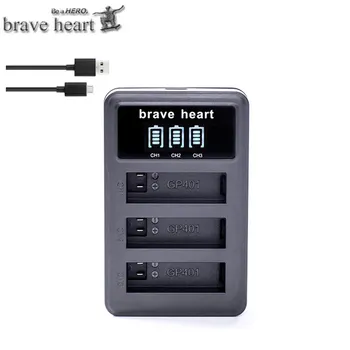 Bateria Gopro Hero 4 hero4 Baterija + LED 3-Lizdai USB Įkroviklio GoPro HERO4 juoda/sidabrinė/balta Veiksmų Fotoaparato priedai