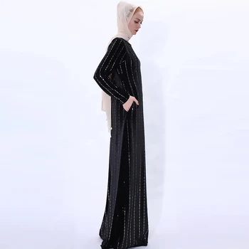 Aksomo Kaftan Dubajus Abaja Musulmonų Suknelė, Hijab Turkijos Islamo Drabužių Vestidos Vakarines Sukneles Moterims, Chalatas De Moda Musulmana