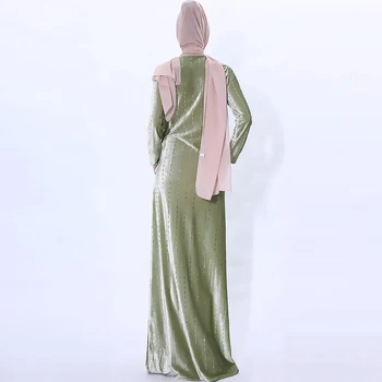 Aksomo Kaftan Dubajus Abaja Musulmonų Suknelė, Hijab Turkijos Islamo Drabužių Vestidos Vakarines Sukneles Moterims, Chalatas De Moda Musulmana