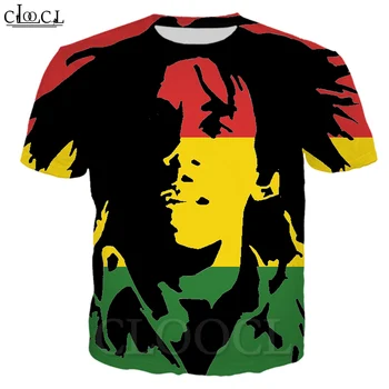 CLOOCL Dainininkas Reggae Kūrėjas Bob Marley Vyrų, Moterų Atsitiktinis Hip-Hop 3D Spausdinimo Harajuku Marškinėlius Vyriškos Palaidinės Mada Sporto Viršūnės