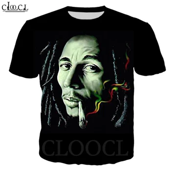 CLOOCL Dainininkas Reggae Kūrėjas Bob Marley Vyrų, Moterų Atsitiktinis Hip-Hop 3D Spausdinimo Harajuku Marškinėlius Vyriškos Palaidinės Mada Sporto Viršūnės