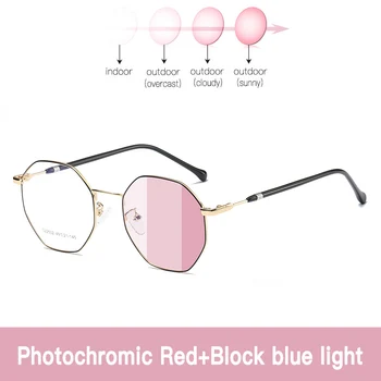Moterų Akiniai, skirti kompiuterinių žaidimų stabdžių blue akiniai vyrų photochromic objektyvas trumparegystė dioptrijomis metalo rėmas filtras mėlyna šviesa akiniai