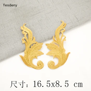 Aukso ir Sidabro Siuvinėjimas Modelis Veidrodis Gėlių Medžiaga Lipdukai Veiklos Kostiumas Xiangyun Suknelė Apdaila