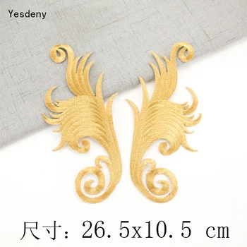 Aukso ir Sidabro Siuvinėjimas Modelis Veidrodis Gėlių Medžiaga Lipdukai Veiklos Kostiumas Xiangyun Suknelė Apdaila