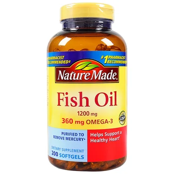 Originalus Žuvų taukų 1200 mg 360 mg omega-3 200pcs Nemokamas pristatymas