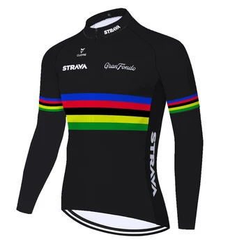 Kelionių Naujų de france Ispanija Strava dviračių džersis 2020 maillot Italija ilgomis Rankovėmis Dviratį dviračiu marškinėliai maillot manga larga サイクルジャージ