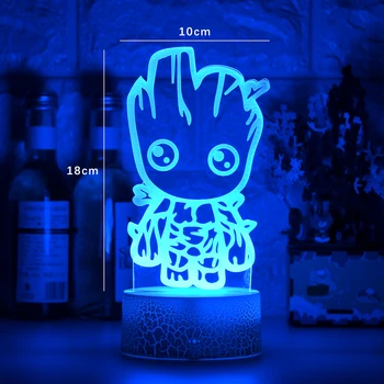 Naujausias Naktį LED Žibintai Naujiena 3D Mažai Medinės Vyras lempos Mielas Žaislas Dovana 7 Spalvų Animacinių filmų Atmosferą Lempa Vaikams, Vaikų Kambarys