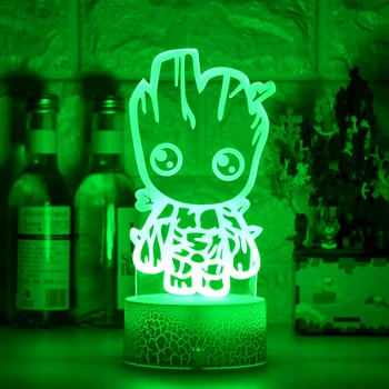 Naujausias Naktį LED Žibintai Naujiena 3D Mažai Medinės Vyras lempos Mielas Žaislas Dovana 7 Spalvų Animacinių filmų Atmosferą Lempa Vaikams, Vaikų Kambarys