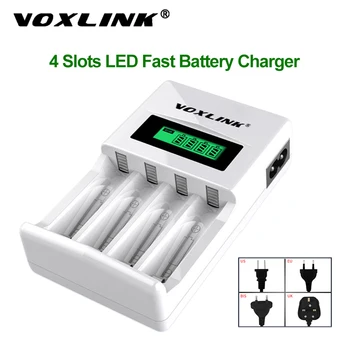 VOXLINK Baterijos Kroviklis LCD-004 Buitinių LED įkroviklį, Ekranas Su 4 Slots protingas Kroviklis AA/AAA tipo Akumuliatoriai