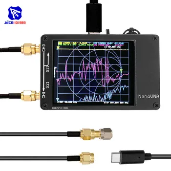 Diymore Mini HF VHF UHF Antena Analizatorius su 50KHz-900MHz 2.8 Colių Skaitmeninis Jutiklinis LCD Ekranas Stovi Banga Matavimo Priemonės