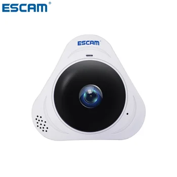 ESCAM Q8 HD 960P 1.3 MP 360 Laipsnių Panoramines Stebėti Fisheye WIFI IR Infraraudonųjų spindulių Kamera Su Dviejų krypčių Garso/Judesio Jutiklis MAX 128G