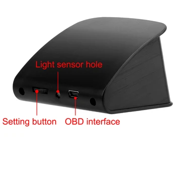 Smart OBD Skaitmeninis Matuoklis HUD P10 Head Up Display Už Automobilio Spidometras Temperatūra RPM Rida Guage