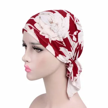 2020 mados spausdinti moterų turbaną variklio dangtis, minkštas elastingas gėlės lady apvyniokite galvą skara hijab kepurės turbante moterų musulmonių galvos apdangalas