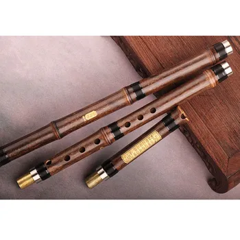 Kinijos vertikalus bambuko fleita violetinis bambuko xiao muzikos instrumentas F tonas pradedantysis 8 skyles klavišą G
