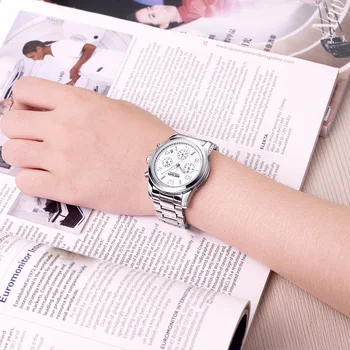 MEGIR Kvarciniai Laikrodžiai Multi-function Laikas Laisvalaikio Kalendoriaus Nerūdijančio Plieno Diržas, Laikrodis Relogio Feminino Moterų Žiūrėti Mada