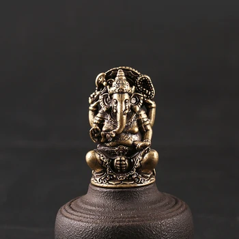 Žalvario Budizmas Ganeša Statula Bronzinė Statula Dramblių Skulptūras, Ganesh Figūrėlės Amatų Dievo Paveikslas Statula, Skulptūra GY04