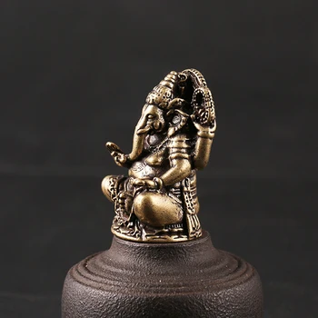 Žalvario Budizmas Ganeša Statula Bronzinė Statula Dramblių Skulptūras, Ganesh Figūrėlės Amatų Dievo Paveikslas Statula, Skulptūra GY04