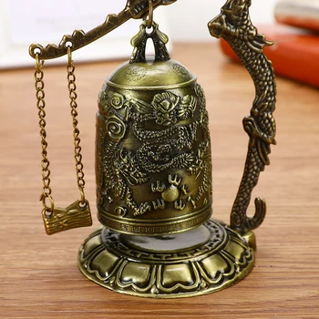 Žalvario, Vario, Išraižytas Statula Vario Dragon Bell Lydinio Raižyti Antikvariniai Kinijos Drakonas Bell Azijos Antikvariniai Daiktai, Meno Statula Laikrodžio Varpas Dekoras