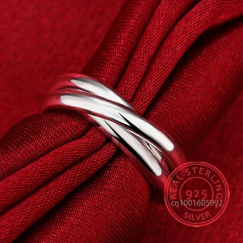 Elegantiškas Bauda Naujas Gražus Mados 925 sterlingas sidabro juvelyriniai sidabro žiedas Trys Apskritimai anel de Prata bijoux DYDIS 5-10