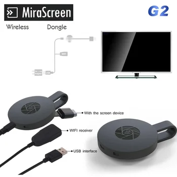 G2 WiFi MiraScreen TV Stick HDMI suderinamus anycast Miracast Airplay, DLNA Ekranas Imtuvo prijungimo įtaisas gali veikti 