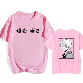 Anime Bakugou Katsuki Unisex Marškinėliai Harajuku Mano Herojus Akademinės Bendruomenės T-Shirt Streetwear Vasaros Viršūnes Plius Dydis