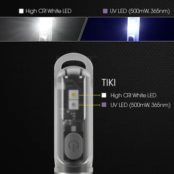 2020 Nitecore TIKI CRI Balta + UV LED Žibintas Įkraunamas Žibintuvėlis 300LM Built-in Li-ion Baterija Mini Kūno Ranka Keylights