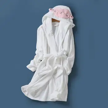 CYNTHRA Pižamą Moterų Žiemos Medvilnės Vidutinio Ilgio, Storio Gobtuvu Cold-Proof ilgomis Rankovėmis Didelio Dydžio Moteriškos Sleepwear Chalatas