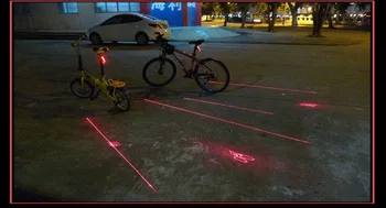 Dviračių lazerio uodegos šviesos projekcija lygiagrečių linijų lazeris lazerio uodegos šviesos kalnų dviračiu saugos įspėjamoji lemputė