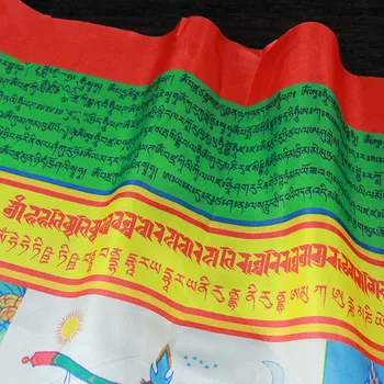 Karalius Gesar Šilko Audinio, Įvairių spalvų Rankų darbo Sutra Mantra Raštų Spalvotų Atspausdinti Aiškiai Modelis Tibeto Vertikalus Maldos Vėliavos