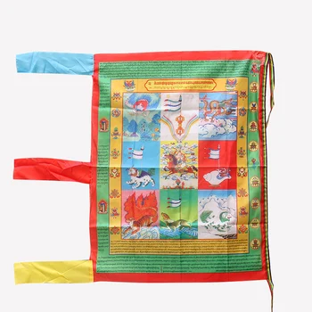 Karalius Gesar Šilko Audinio, Įvairių spalvų Rankų darbo Sutra Mantra Raštų Spalvotų Atspausdinti Aiškiai Modelis Tibeto Vertikalus Maldos Vėliavos