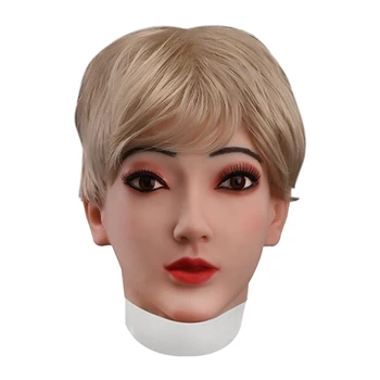 Christina Minkšto Silikono Transseksualų Kaukė Crossdress Cosplay Kaukė Rankų darbo Kosmetika Kaukė veidui Shemale Drag Queen