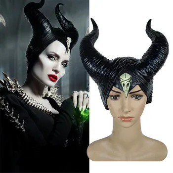 Karšto Naujas Filmas Maleficent Kepurę, Kaukę, Cosplay Kostiumai, Rekvizitas Blogio Ragana Ragai Šalmas Partijos Juodosios Karalienės Helovinas Dovana