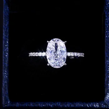 Prabanga 925 Sterling Silver rose aukso žiedas ovalo supjaustyti 4ct Imituoti Deimantų Vestuvių, Sužadėtuvių Žiedai Moterims, Juvelyriniai dirbiniai didmeninė