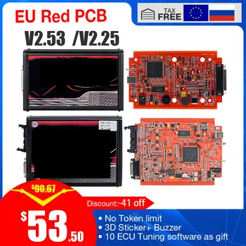 V5.017 V2.53 EU Raudona OBD 2 ECU Programavimo įrankis Nr. Simbolinė riba V7.020 4 LED Master 