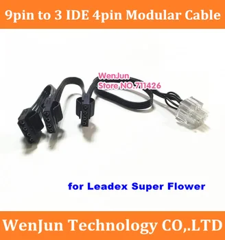 Aukštos kokybės 3 IDE 4pin Modulinis Maitinimo Adapteris Kabelio 9pin LEADEX serija