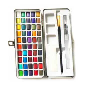 50 Spalvų Kieto Akvarelės Dažų Pigmentas Nustatyti Nešiojamų Pradedantiesiems Piešimo Meno Y51A