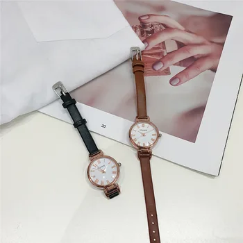 Mados plonas dirželis romų moterų laikrodžiai ulzzang prabangos prekės ponios riešo žiūrėti elegantiško dizaino, kvarciniai moterų laikrodis dovanos